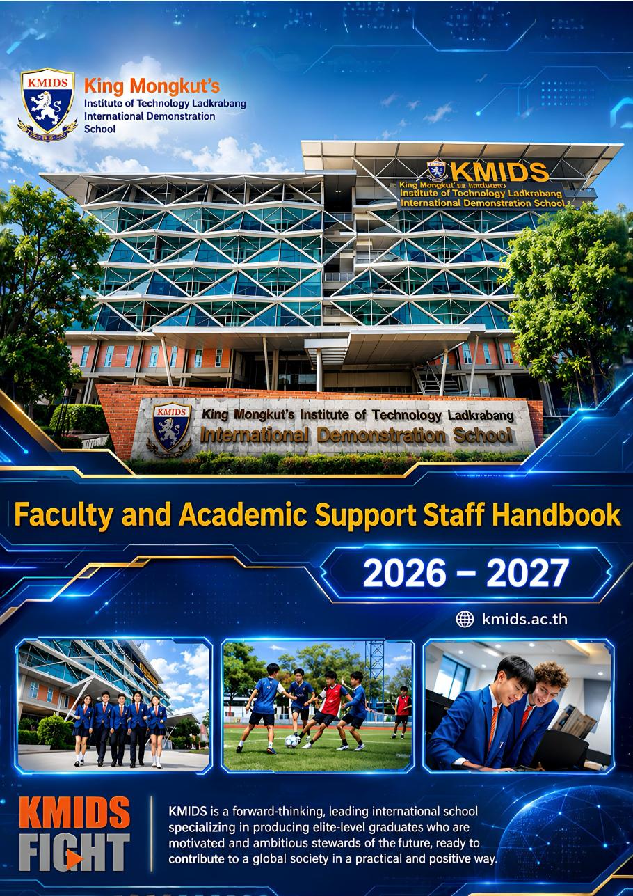 Cover of the KMIDS Faculty and Academic Support Staff Handbook 2026–2027
